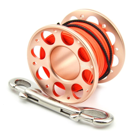 15/30M Diving Aluminum Alloy Reel Stainless Steel With Double Hook Diving Gear