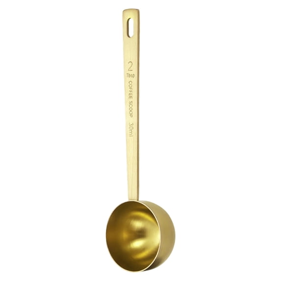 15/30ml Stainless Steel Coffee Scoop Long Handle Measuring Spoon Dishwasher Safe Food-Grade Tablespoon Durable Coffee Scoops for Coffee Beans,Ground Coffee,Espresso,Tea,Sugar(1pcs),golden 30ml