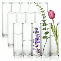 15/30pcs Glass Vases For Centerpieces, 7.5in Slim Flower Vases Wedding Table Decor For Single Rose Vases Bulk, Home Aesthetic Desk Decor, Party Decorations