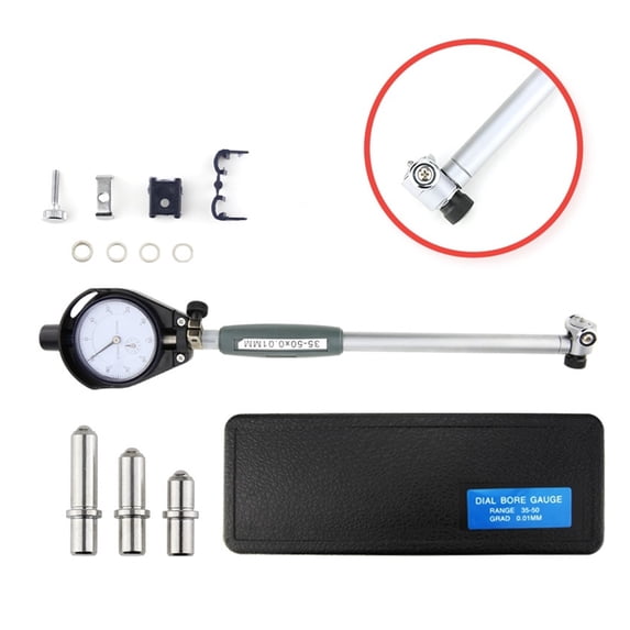 Produktbild von Dial Bore Gauge – Messuhr Für Zylinder-Innendurchmesser 50–160 Mm – Genauigkeit 0,01 Mm – Mit Messköpfen, Stäben & Kunststoffbox – Präzisions-Messwerkzeug Für Motorreparatur