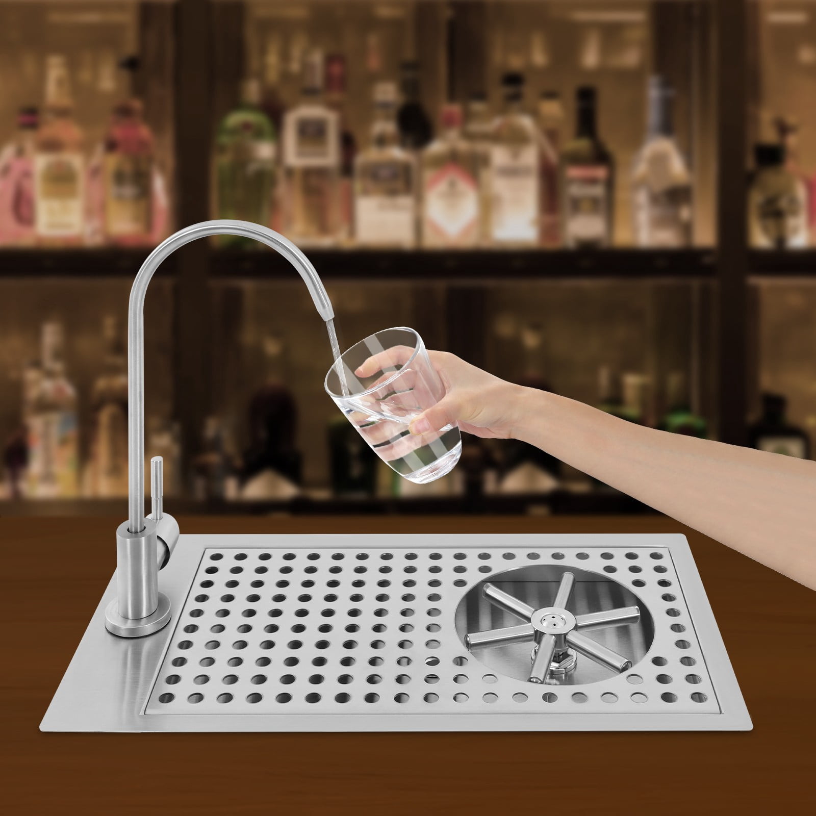 Washer Rinser 15.35*7.87*11.22in Embedded Installation Glass Cleaning Rinser Silver ...