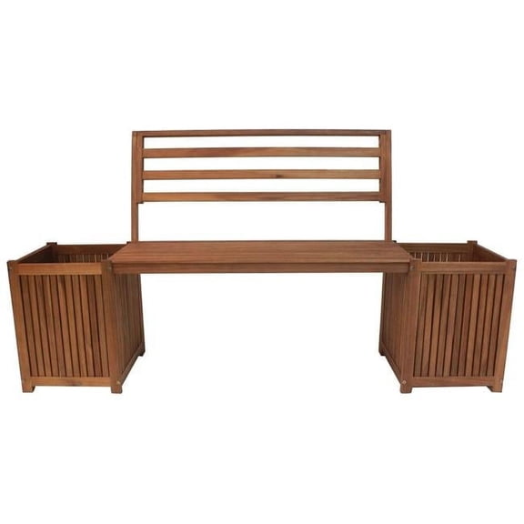 15.35 x 62.99 x 33.27 in. Sequoia Bench with Planters