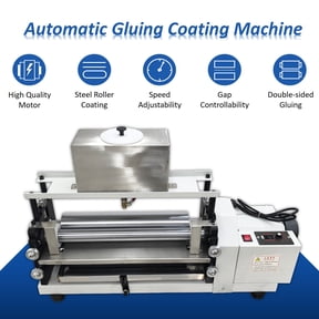 15.35IN White Glue Laminating Coating Machine Steel Roller Double-Sided Automatic 110V