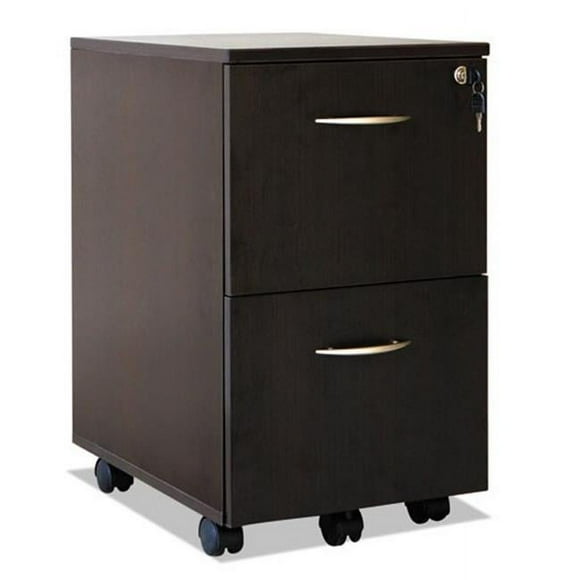 15.37 x 20 x 26.62 in. Sedina Series Mobile File & File Pedestal, Espresso
