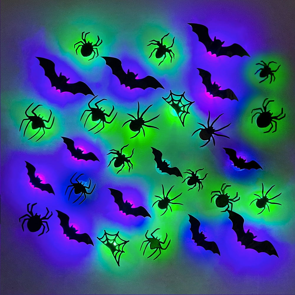 Under $15 3D Led Lights Halloween Atmosphere Bat Spider Light Party ...