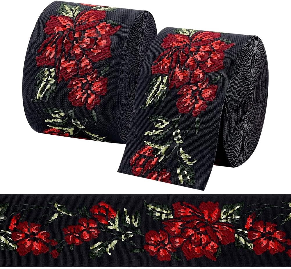 15.3Yards Jacquard Ribbon 1.97 Inch Embroidered Ribbon Vintage Lace ...