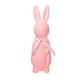thumbnail image 1 of 15.3in Large Flocked Easter Bunnies - Garden & Tabletop Decor with Bow Ties for Spring., 1 of 4