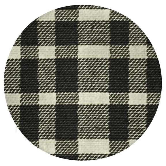 15.3in Round Cushion Is Not Easy To Fade, Not Easy To Deform, Durable And Breathable Four Seasons Universal Super Soft Memory Cotton Cushion Olive Houndstooth Buffalo Plaid Tartan Check Scotland_3