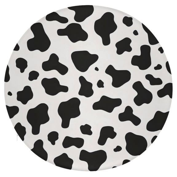 15.3in Round Cushion Is Not Easy To Fade, Not Easy To Deform, Durable And Breathable Four Seasons Universal Super Soft Memory Cotton Cushion Simple Cow Print Pattern, Vector Art Style_1