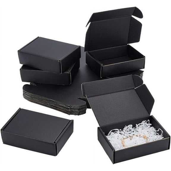 15.3x10.4x4.3cm Cardboard Postal Boxes 20 Pack Black Gift Boxes Small Shipping Box Mailers Kraft Boxes Corrugated Cardboard Postal Boxes for Packaging Posting Mailing Small Business DIY
