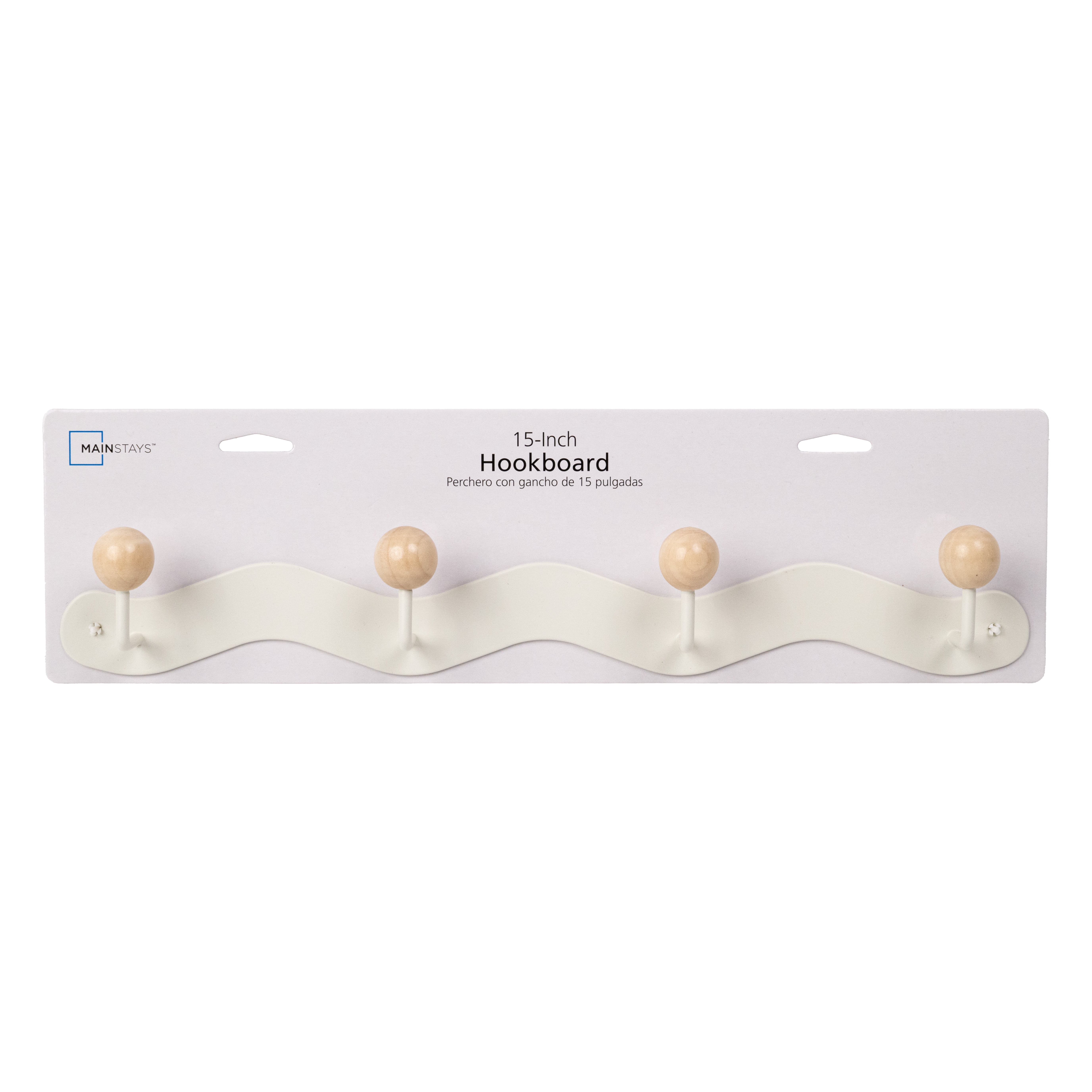 Mainstays 15" 4 Hook Children's White Metal Hookboard