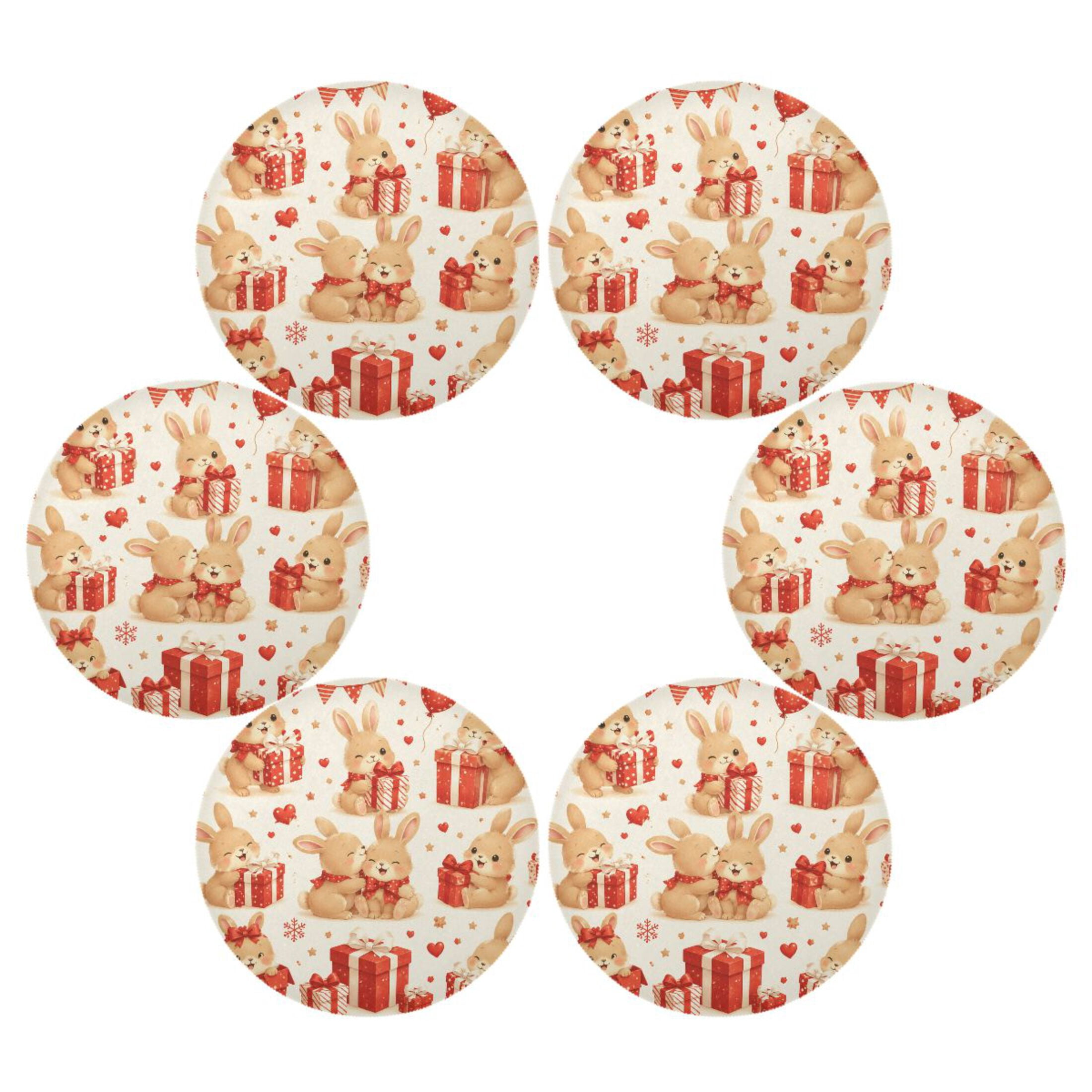 15.4 Inch Round Placemats Set of 6 Washable Heat Resistant Placemats ...