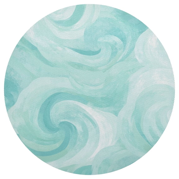 15.4 Inch Round Woven Placemats set of 1 for Dining Table Washable Heat Resistant Table Mats Non-Slip Washable Table Pad for Home Kitchen Decor Mint Swirl Watercolor Print