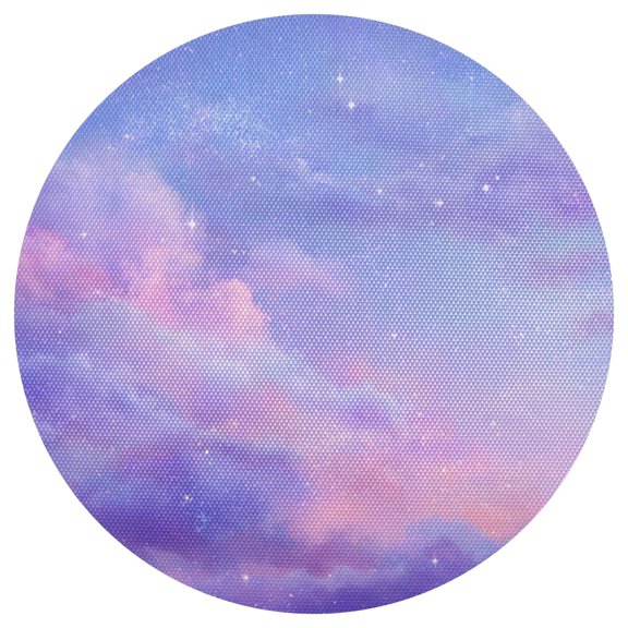 15.4 Inch Round Woven Placemats set of 1 for Dining Table Washable Heat Resistant Table Mats Non-Slip Washable Table Pad for Home Kitchen Decor Purple Pink Twilight Galaxy