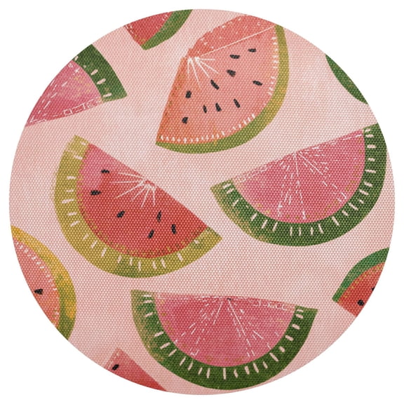 15.4 Inch Round Woven Placemats set of 1 for Dining Table Washable Heat Resistant Table Mats Non-Slip Washable Table Pad for Home Kitchen Decor Sweet Summer Melon