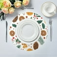 thumbnail image 1 of 15.4" Round Placemat Set of 1 Polyester Fabric Place Mats Non-Slip Dining Kitchen Table Mats for Kitchen Party Decor Christmas Spices and Holly Leaves, 1 of 5