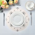 thumbnail image 1 of 15.4" Round Placemat Set of 1 Polyester Fabric Place Mats Non-Slip Dining Kitchen Table Mats for Kitchen Party Decor Minimalist Line Snowflakes and Stars, 1 of 5