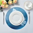 thumbnail image 1 of 15.4" Round Placemat Set of 4 Polyester Fabric Place Mats Non-Slip Dining Kitchen Table Mats for Kitchen Party Decor Abstract Blue and White Butterfly, 1 of 5