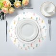 thumbnail image 1 of 15.4" Round Placemat Set of 4 Polyester Fabric Place Mats Non-Slip Dining Kitchen Table Mats for Kitchen Party Decor Minimalist Christmas Lights Pattern, 1 of 5