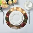 thumbnail image 1 of 15.4" Round Placemat Set of 4 Polyester Fabric Place Mats Non-Slip Dining Kitchen Table Mats for Kitchen Party Decor Red and White Scented Candles Pattern, 1 of 5