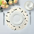 thumbnail image 1 of 15.4" Round Placemat Set of 1 Polyester Fabric Place Mats Non-Slip Dining Kitchen Table Mats for Kitchen Party Decor Bats and Stars, 1 of 5