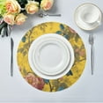 thumbnail image 1 of 15.4" Round Placemat Set of 1 Polyester Fabric Place Mats Non-Slip Dining Kitchen Table Mats for Kitchen Party Decor Bluebird Surrounded by Flowers, 1 of 5