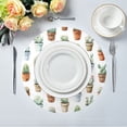 thumbnail image 1 of 15.4" Round Placemat Set of 1 Polyester Fabric Place Mats Non-Slip Dining Kitchen Table Mats for Kitchen Party Decor Cactus in Pots Pattern, 1 of 5