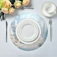 thumbnail image 1 of 15.4" Round Placemat Set of 1 Polyester Fabric Place Mats Non-Slip Dining Kitchen Table Mats for Kitchen Party Decor Christmas Tree in The Snow, 1 of 5