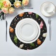 thumbnail image 1 of 15.4" Round Placemat Set of 1 Polyester Fabric Place Mats Non-Slip Dining Kitchen Table Mats for Kitchen Party Decor Colorful Swirl-shaped Candies, 1 of 5