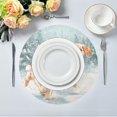 thumbnail image 1 of 15.4" Round Placemat Set of 1 Polyester Fabric Place Mats Non-Slip Dining Kitchen Table Mats for Kitchen Party Decor Cute Brown Dog Wearing Hats, 1 of 5