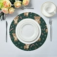 thumbnail image 1 of 15.4" Round Placemat Set of 1 Polyester Fabric Place Mats Non-Slip Dining Kitchen Table Mats for Kitchen Party Decor Cute Christmas Reindeer Pattern, 1 of 5