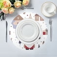 thumbnail image 1 of 15.4" Round Placemat Set of 1 Polyester Fabric Place Mats Non-Slip Dining Kitchen Table Mats for Kitchen Party Decor Houses and Trees, 1 of 5
