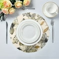 thumbnail image 1 of 15.4" Round Placemat Set of 1 Polyester Fabric Place Mats Non-Slip Dining Kitchen Table Mats for Kitchen Party Decor Lily Motifs Pattern, 1 of 5