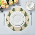 thumbnail image 1 of 15.4" Round Placemat Set of 1 Polyester Fabric Place Mats Non-Slip Dining Kitchen Table Mats for Kitchen Party Decor Motifs Christmas Tree Pattern, 1 of 5