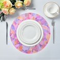 thumbnail image 1 of 15.4" Round Placemat Set of 1 Polyester Fabric Place Mats Non-Slip Dining Kitchen Table Mats for Kitchen Party Decor Small Colors Shapes, 1 of 5