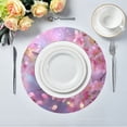thumbnail image 1 of 15.4" Round Placemat Set of 4 Polyester Fabric Place Mats Non-Slip Dining Kitchen Table Mats for Kitchen Party Decor Beautiful Pink Hummingbird, 1 of 5