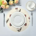 thumbnail image 1 of 15.4" Round Placemat Set of 4 Polyester Fabric Place Mats Non-Slip Dining Kitchen Table Mats for Kitchen Party Decor Bow and Chickens, 1 of 5