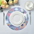 thumbnail image 1 of 15.4" Round Placemat Set of 4 Polyester Fabric Place Mats Non-Slip Dining Kitchen Table Mats for Kitchen Party Decor Cute Animals in The Snow, 1 of 5