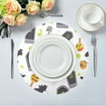 thumbnail image 1 of 15.4" Round Placemat Set of 4 Polyester Fabric Place Mats Non-Slip Dining Kitchen Table Mats for Kitchen Party Decor Cute Tombstones Bats Pattern, 1 of 5