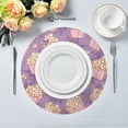 thumbnail image 1 of 15.4" Round Placemat Set of 4 Polyester Fabric Place Mats Non-Slip Dining Kitchen Table Mats for Kitchen Party Decor Pastel Violet Popcorn, 1 of 5