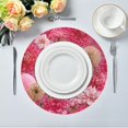 thumbnail image 1 of 15.4" Round Placemat Set of 4 Polyester Fabric Place Mats Non-Slip Dining Kitchen Table Mats for Kitchen Party Decor Red Chrysanthemum and Dandelion, 1 of 5