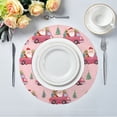 thumbnail image 1 of 15.4" Round Placemat Set of 4 Polyester Fabric Place Mats Non-Slip Dining Kitchen Table Mats for Kitchen Party Decor Santa Claus Driving in Red Cars, 1 of 5