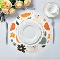 thumbnail image 1 of 15.4" Round Placemat Set of 4 Polyester Fabric Place Mats Non-Slip Dining Kitchen Table Mats for Kitchen Party Decor Simple Cartoon Halloween Pattern, 1 of 5