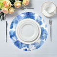thumbnail image 1 of 15.4" Round Placemat Set of 4 Polyester Fabric Place Mats Non-Slip Dining Kitchen Table Mats for Kitchen Party Decor Watercolor Blue Flowers, 1 of 5