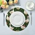thumbnail image 1 of 15.4" Round Placemat Set of 6 Polyester Fabric Place Mats Non-Slip Dining Kitchen Table Mats for Kitchen Party Decor Cartoon Geese Carrying Presents, 1 of 5