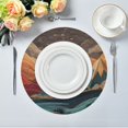 thumbnail image 1 of 15.4" Round Placemat Set of 6 Polyester Fabric Place Mats Non-Slip Dining Kitchen Table Mats for Kitchen Party Decor Colorful Clouds and Mountains, 1 of 5