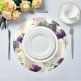 thumbnail image 1 of 15.4" Round Placemat Set of 6 Polyester Fabric Place Mats Non-Slip Dining Kitchen Table Mats for Kitchen Party Decor Ginkgo Leaves and Petals, 1 of 5
