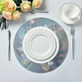 thumbnail image 1 of 15.4" Round Placemat Set of 6 Polyester Fabric Place Mats Non-Slip Dining Kitchen Table Mats for Kitchen Party Decor Large Flower in Full Bloom, 1 of 5