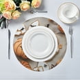 thumbnail image 1 of 15.4" Round Placemat Set of 6 Polyester Fabric Place Mats Non-Slip Dining Kitchen Table Mats for Kitchen Party Decor Pumpkin-shaped Cookies, 1 of 5