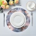 thumbnail image 1 of 15.4" Round Placemat Set of 6 Polyester Fabric Place Mats Non-Slip Dining Kitchen Table Mats for Kitchen Party Decor Snowman Pine Branch, 1 of 5